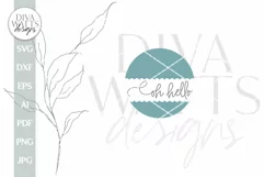 Oh Hello SVG Door Hanger Sign SVG Door Hanger Welcome svg Product Image 2
