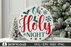 Oh holy night - Christmas Round Sign Design Product Image 1