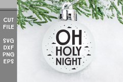 Oh Holy Night, Hand Lettered Christmas SVG Product Image 1