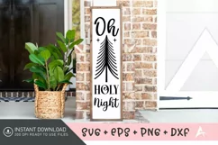 Oh Holy Night SVG , Porch Christmas Sign SVG , Christmas SVG Product Image 1