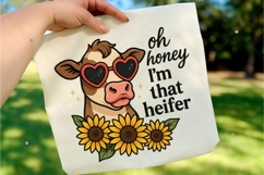 Oh Honey I'm That Heifer PNG, Cow Sublimation Design, Cow Product Image 3