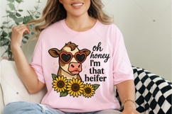 Oh Honey I'm That Heifer PNG, Cow Sublimation Design, Cow Product Image 4