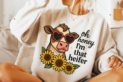 Oh Honey I'm That Heifer PNG, Cow Sublimation Design, Cow Product Image 7