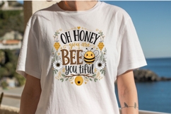 Oh Honey You Are Bee You tiful Cute Bee Floral Shirt Product Image 2