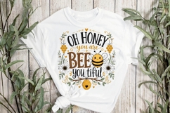 Oh Honey You Are Bee You tiful Cute Bee Floral Shirt Product Image 3