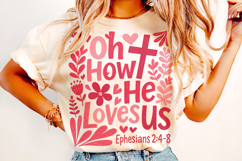 Oh How He Loves Us Valentine's Day PNG, Love Like Jesus PNG Product Image 4