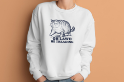 Oh Lawd He Treading SVG | Funny Chonky Cat PNG | Cat Meme Product Image 3