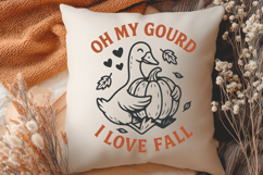 Oh My Gourd I Love Fall SVG | Funny Fall Goose Pumpkin PNG Product Image 3
