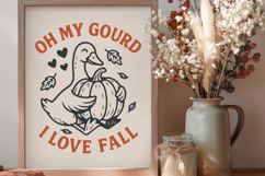 Oh My Gourd I Love Fall SVG | Funny Fall Goose Pumpkin PNG Product Image 2