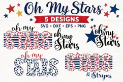 Patriotic Oh My Stars 4th of July Independence day svg cut Product Image 1