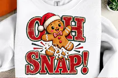 Oh Snap Gingerbread Retro Christmas PNG Product Image 2