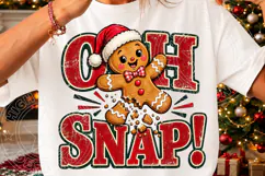 Oh Snap Gingerbread Retro Christmas PNG Product Image 1