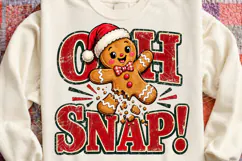 Oh Snap Gingerbread Retro Christmas PNG Product Image 3