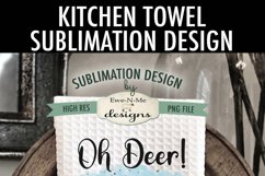 Oh Deer Christmas Is Here | Kitchen Towel Sublimation Design Product Image 2