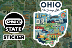 Ohio Sticker PNG SVG | State Outline Decal File Product Image 1