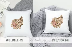 Floral leopard Ohio map sublimation / clipart - png file Product Image 6