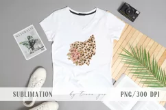 Floral leopard Ohio map sublimation / clipart - png file Product Image 4