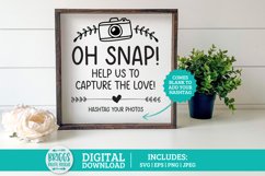 Oh Snap Wedding Sign SVG | Hashtag Wedding SVG Product Image 1