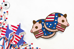 Cute Possum Earrings SVG | Patriotic Laser Cut Studs Product Image 3