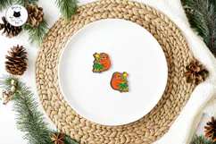 Cute Christmas Sloth Stud Earrings SVG | Laser Cut Jewelry Product Image 5