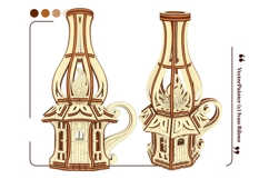 Oil Lamp Fairy House - Laser Cutting Template, SVF File Product Image 4