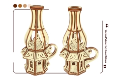 Oil Lamp Fairy House - Laser Cutting Template, SVF File Product Image 5