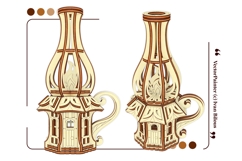 Oil Lamp Fairy House - Laser Cutting Template, SVF File Product Image 6