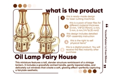 Oil Lamp Fairy House - Laser Cutting Template, SVF File Product Image 3