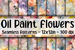 Oil Paint Flowers Digital Papers - Seamless Patterns Product Image 1