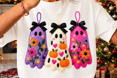 Oil Painted Floral Pumpkin Ghosts PNG Product Image 3