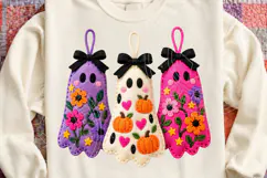 Oil Painted Floral Pumpkin Ghosts PNG Product Image 4