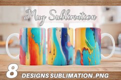 Oil Painting Dripping Mug sublimation design Product Image 1