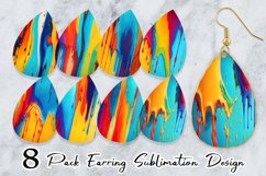 Oil Painting Dripping Earring teardrop sublimation design Product Image 1