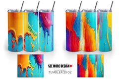 Oil Painting Dripping Tumbler Sublimation Wrap Product Image 3