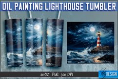Oil Painting Lighthouse Tumbler |20 oz Sublimation Oil v.1 Product Image 2