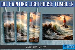 Oil Painting Lighthouse Tumbler |20 oz Sublimation Oil v.1 Product Image 3