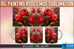 Oil Painting Roses Mug Sublimation | 11 oz Oil Painting v.1 Product Image 3