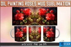 Oil Painting Roses Mug Sublimation | 11 oz Oil Painting v.1 Product Image 4