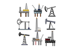 oil rig set cartoon Product Image 1