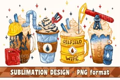 Oilfield Wife Latte Sublimation Design PNG, Coffee Lover Mug Product Image 1