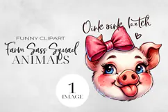 Funny Farm Animal Tongue out, Sublimation PNG. Product Image 1