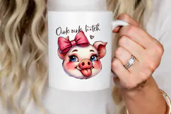 Funny Farm Animal Tongue out, Sublimation PNG. Product Image 3
