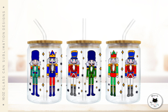 Nutcracker Glass Can Full Wrap | Christmas Libbey Glass PNG Product Image 4