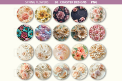 Flowers Car Coaster, Floral Car Coaster PNG, Keychain PNG Product Image 1