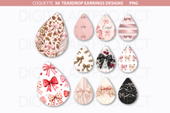 Coquette Bow Teardrop Earrings Valentine Sublimation PNG Product Image 1