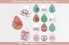 Christmas Teardrop Earrings, Christmas Sublimation Product Image 1