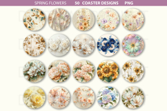 Flowers Car Coaster, Floral Car Coaster PNG, Keychain PNG Product Image 2