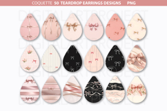 Coquette Bow Teardrop Earrings Valentine Sublimation PNG Product Image 2