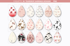 Coquette Bow Teardrop Earrings Valentine Sublimation PNG Product Image 3