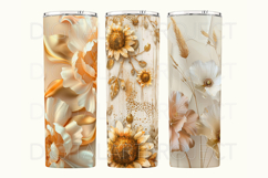 Flowers 20oz Skinny Tumbler PNG, Flowers Tumbler,Floral Wrap Product Image 5